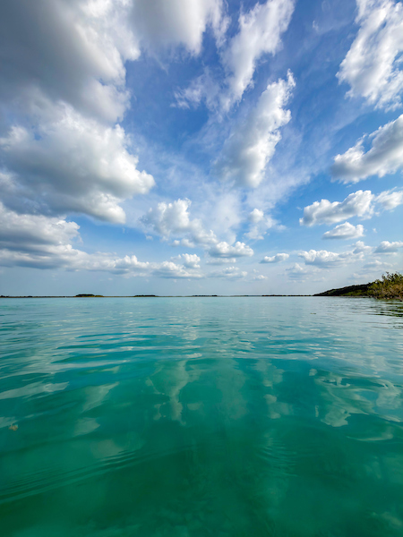 Bacalar water and open sky