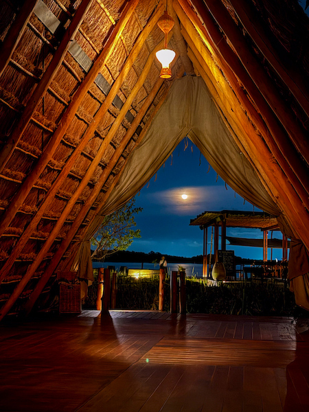 Warm retreat space at night